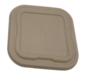 Ecozoe - 125 pcs - Disposable Lid for 165 Deep/Shallow Square Box, Bagasse, Biodegradable, Sustainable, Ecofriendly