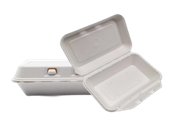 Ecozoe - 100 pcs - Disposable 700ml Clamshell, Bagasse, Biodegradable, Sustainable, Ecofriendly