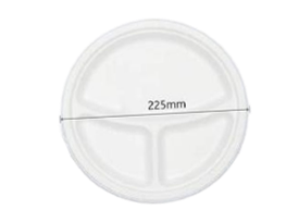 Ecozoe - Disposable 3-Compartment Round Plates