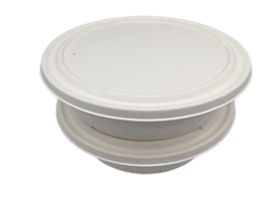 Ecozoe - 50 pcs - Disposable Lid for 1500ml, 2000ml, 2500ml, 3000ml & 3500ml Diamond Bowl, Bagasse, Biodegradable, Sustainable, Ecofriendly
