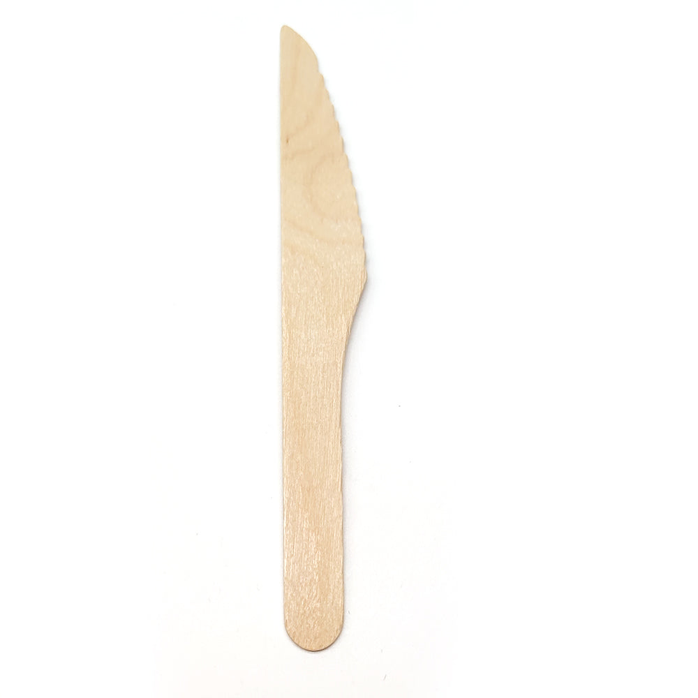 Ecozoe - 25 pcs of Wooden Knife, Natural , Biodegradable