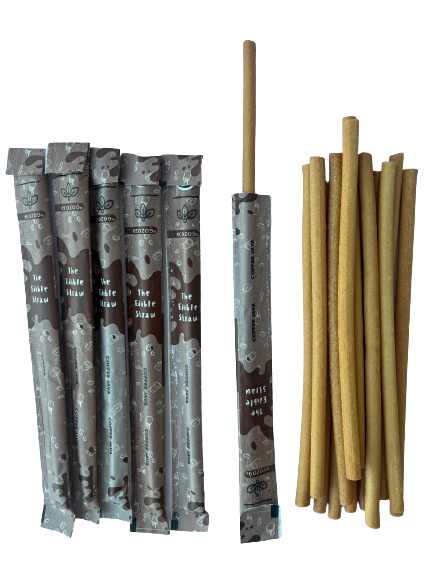 Edible Drinking Straws - COFFEE Flavoured, 8.00mm X 200mm, Individually Wrapped