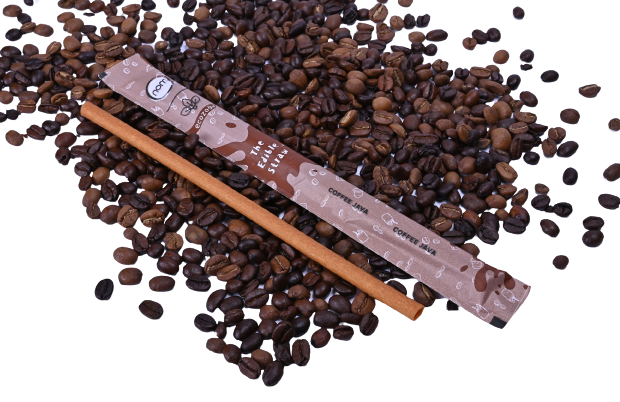 Edible Drinking Straws - COFFEE Flavoured, 8.00mm X 200mm, Individually Wrapped