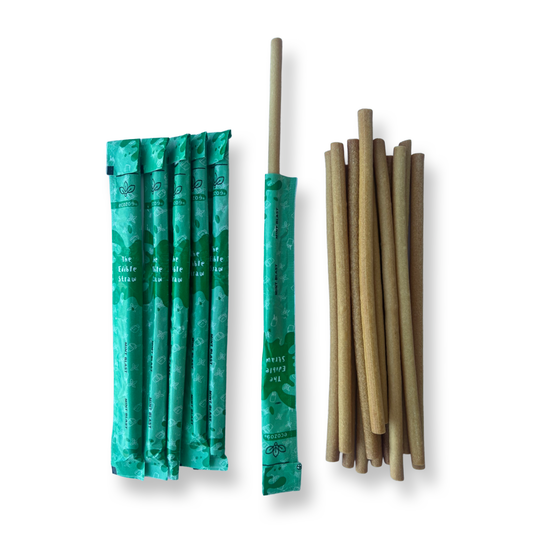 Edible Drinking Straws - MINT Flavoured, 8.00mm X 200mm, Individually Wrapped