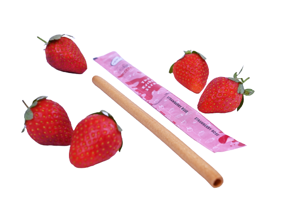Edible Drinking Straws - STRAWBERRY Flavoured, 8.00mm X 200mm, Individually Wrapped