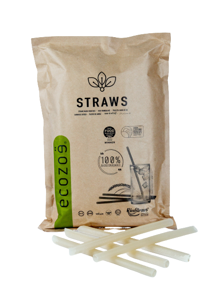 13mm Biodegradable Drinking Straws , for Bubble Tea / Thickshakes - White Natural - individually Wrapped
