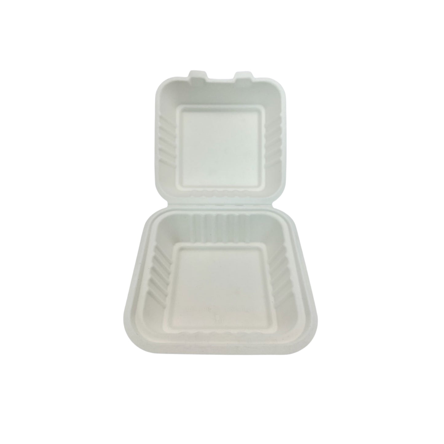 Ecozoe - 25 pcs - Clamshell 6" x 6", Bagasse, . Biodegradable, sustainable, ecofriendly