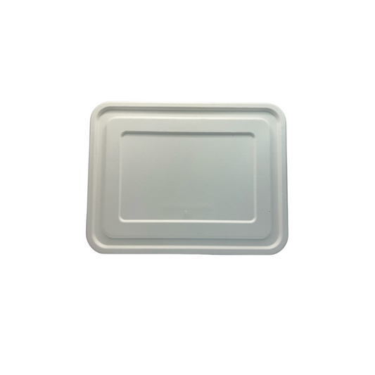 Ecozoe - 25 pcs - LID for meal trays - 5 CP , BAGASSE - White . Biodegradable, sustainable, ecofriendly