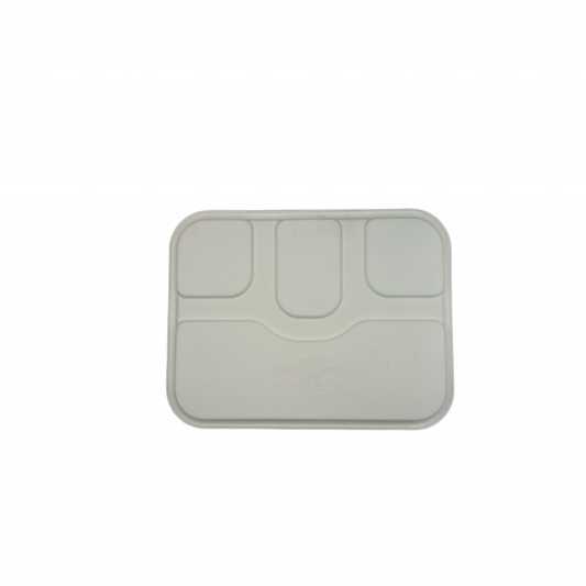 Ecozoe - 25 pcs - LID for Meal Trays - 4 CP , BAGASSE - White. Biodegradable, Sustainable, Ecofriendly