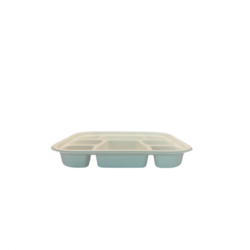 Ecozoe - 25 pcs - Meal Trays - 8 CP , BAGASSE - Extra Deep - White . Biodegradable, Sustainable, Ecofriendly