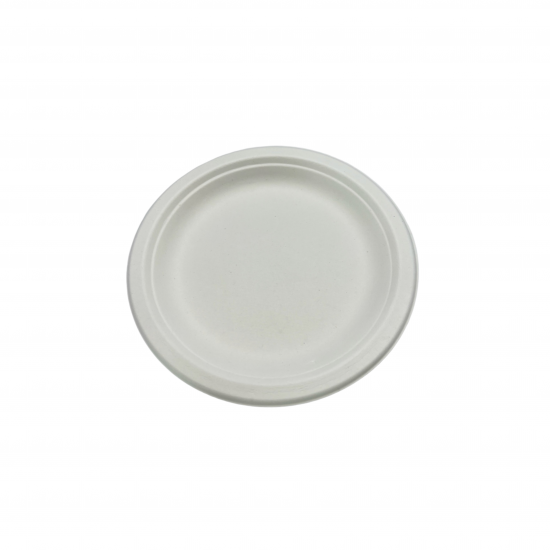 Ecozoe - 50 pcs - Disposable Round Plates 7", Bagasse, Biodegradable, Sustainable, Ecofriendly