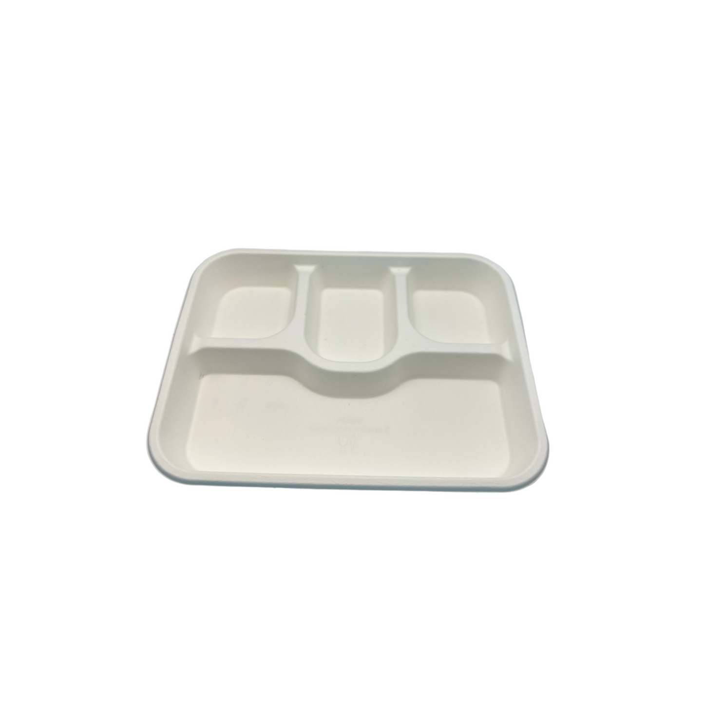 Ecozoe - 25 pcs - Meal Trays - 4 CP - Extra Deep, BAGASSE (sugarcane), White. Biodegradable, Sustainable, Ecofriendly