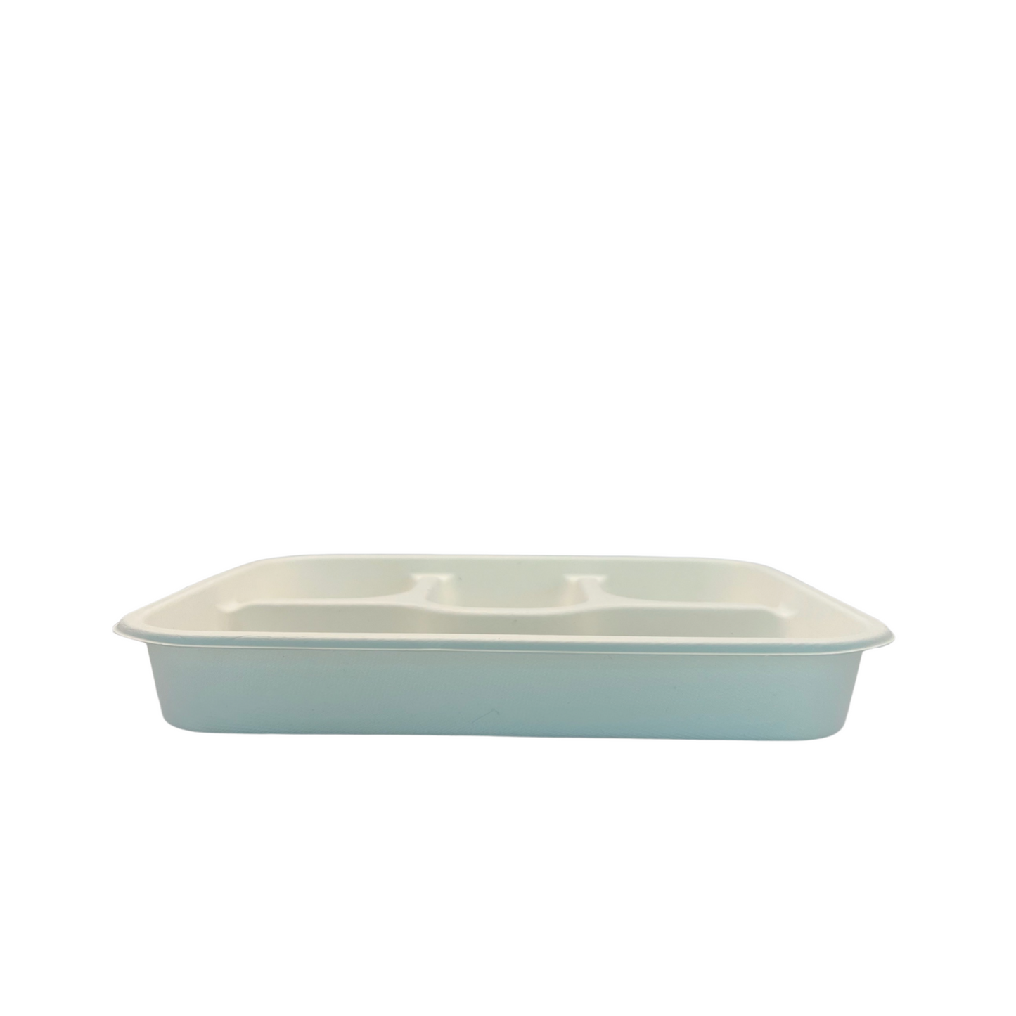 Ecozoe - 25 pcs - Meal Trays - 4 CP - Extra Deep, BAGASSE (sugarcane), White. Biodegradable, Sustainable, Ecofriendly