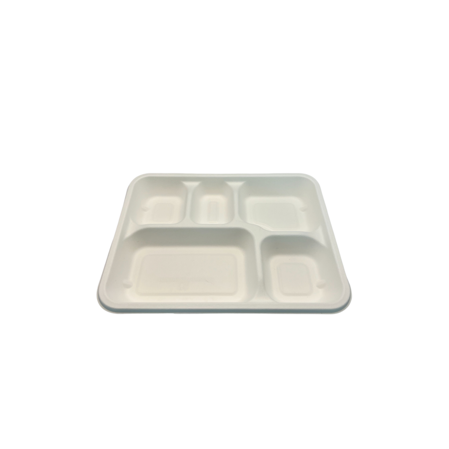 Ecozoe- 25 pcs - Meal trays - 5 CP , BAGASSE - extra deep - White . Biodegradable, sustainable, ecofriendly