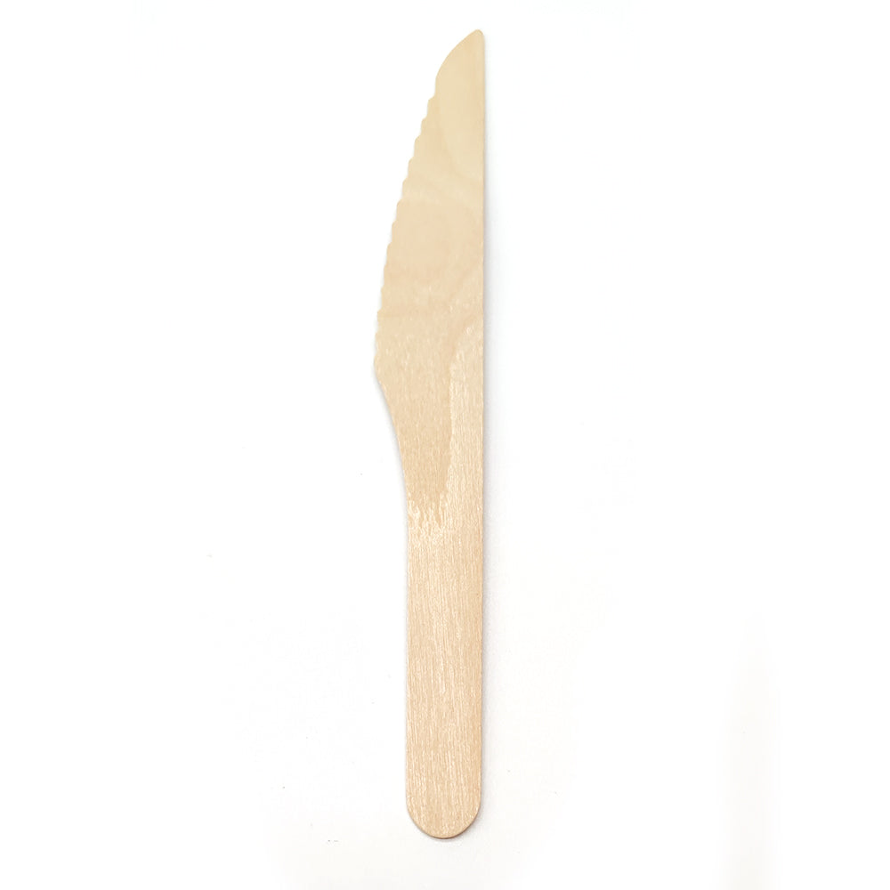 Ecozoe - 25 pcs of Wooden Knife, Natural , Biodegradable