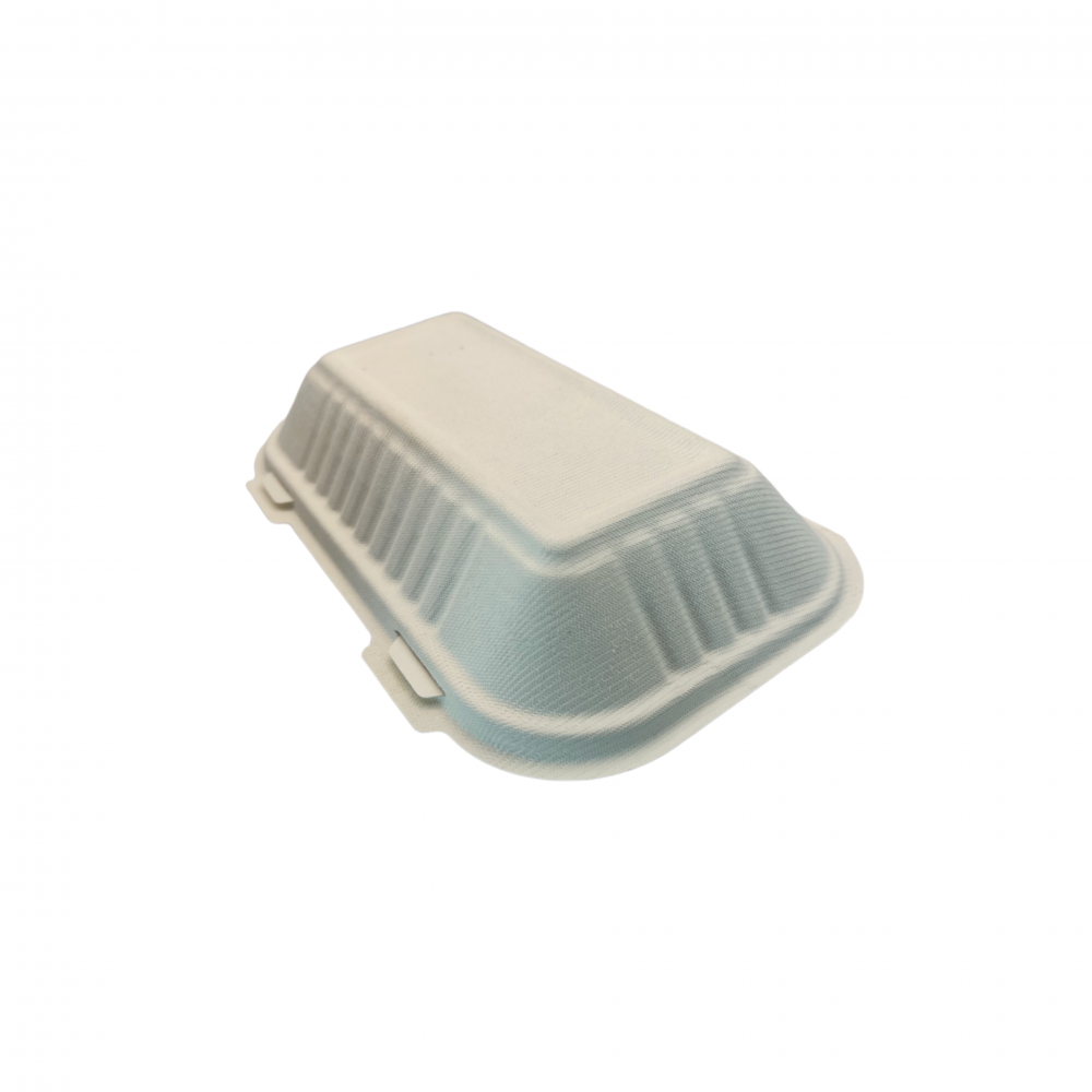 Ecozoe - 25 pcs - Disposable Clamshell 9" x 6", Bagasse, Biodegradable, Sustainable, Ecofriendly