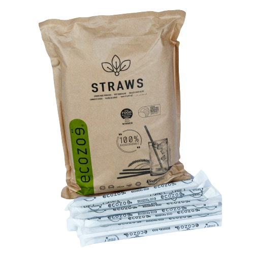 100 pcs - Biodegradable Drinking Straws, 9mm , for Juice - Mixed Colours - individually Wrapped
