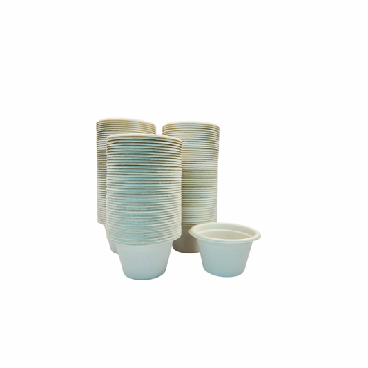 Ecozoe - 100 pcs - Disposable Cups - 110ml , Bagasse, Biodegradable, Sustainable, Ecofriendly