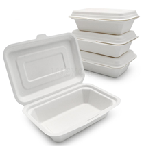 Ecozoe - 50 pcs - Disposable 450ml Clamshell, Bagasse, Biodegradable, Sustainable, Ecofriendly