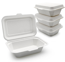 Ecozoe - 150 pcs - Disposable 600ml Clamshell, Bagasse, Biodegradable, Sustainable, Ecofriendly