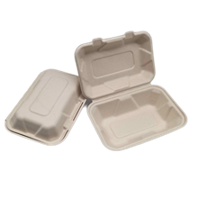 Ecozoe - 50 pcs - Disposable 850ml Clamshell, Bagasse, Biodegradable, Sustainable, Ecofriendly