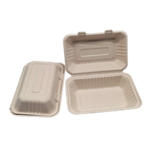 Ecozoe - 125 pcs - Disposable 900ml Clamshell, Bagasse, Biodegradable, Sustainable, Ecofriendly