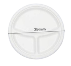 Ecozoe - Disposable 3-Compartment Round Plates