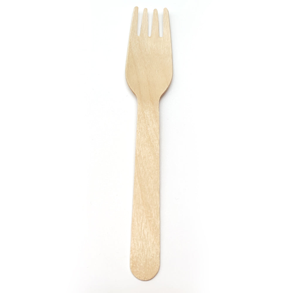 Ecozoe - 25 pcs of Wooden Fork, Natural, Biodegradable