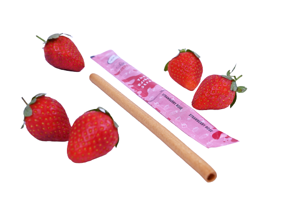 Edible Drinking Straws -  STRAWBERRY Flavoured, 8.00mm X 200mm, Individually Wrapped